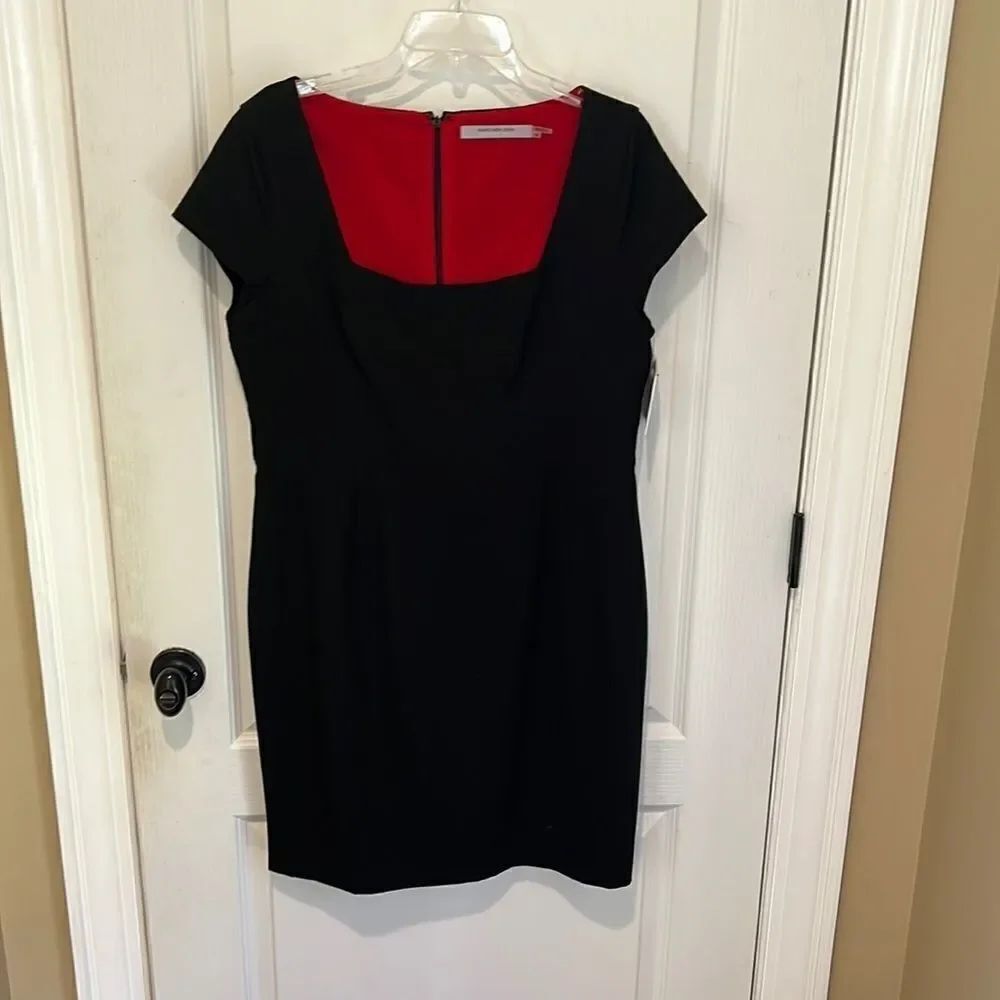 Marc New York Andrew Marc black dress with red lining